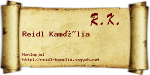 Reidl Kamélia névjegykártya